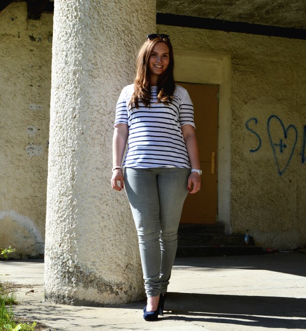 When Anna Fashion Streifenshirt, Jeans, High Heels 3