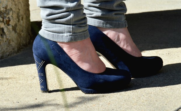 When Anna Fashion Streifenshirt, Jeans, High Heels 5